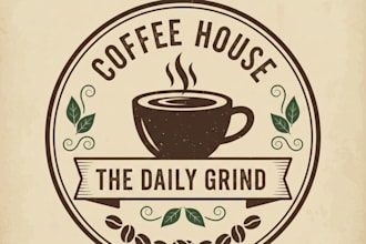 design a cozy and  professional coffee shop logo
