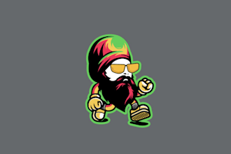 design aesthetics mascot logo beard monster character