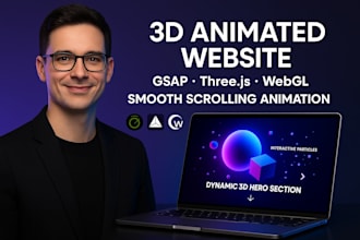 build a stunning 3d animated website with gsap, three js, webgl,babylon js