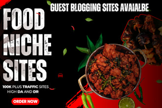 publish your guest post on food related sites with do follow backlinks