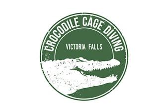 design monogram crocodile cage diving logo