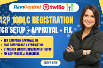 do ringcentral tcr registration tcr standard website a2p 10dlc registration a2p