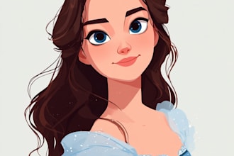 create a disney cartoon illustration