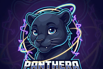 do high quality panther esport mascot logo with t shirt design