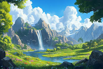 digitally paint fantasy landscape