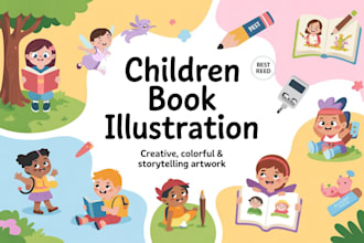 illustrate children book illustration in a magical and creative style
