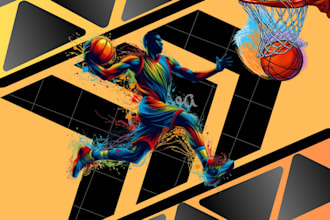 do design professional poster like this basketball poster