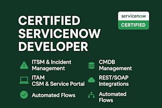 be your servicenow developer for itsm, integration and csm