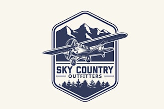 design pictorial a logo for premiere back country flying