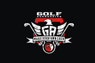 design amazing golf aggressive logo for you