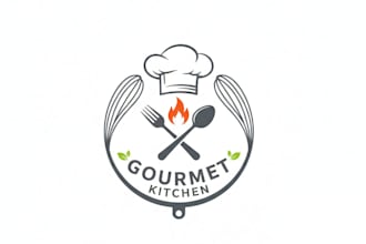 design cooking food bakery cakes kitchen and restaurant logo