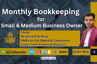 do monthly bookkeeping using qbo, mycase, xero for your small business