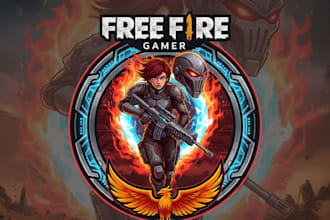 design a custom free fire gaming logo