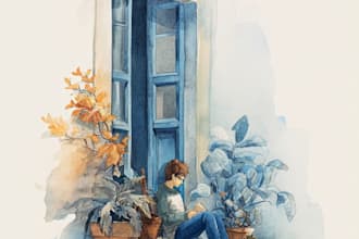 illustrate children story book illustration in watercolor, kids book artwork