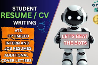 write professional ats student resume or internship CV