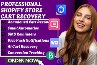 setup shopify abandoned cart recovery pushowl uppush ck wiz ai cartly omnisend