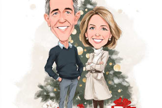 draw caricatures for christmas, birthday couples and wedding