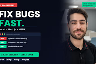 fix bugs and errors in your react nextjs or mern website