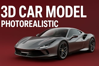 create high quality 3d car modeling and photorealistic automotive render