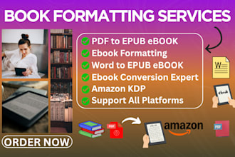 convert PDF to epub, paperback format, and amazon KDP