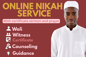conduct an online nikah ceremony with imam and witnesses