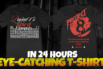 do minimalist t shirt design and typography t shirt in 24h