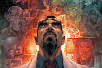 do a superhero comic, comic art, comic cover art