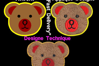 do applique, chenille, 3d puff and patch digitizing