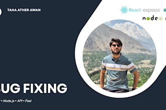 fix react js, next js, node js bugs or api errors in 2 hours