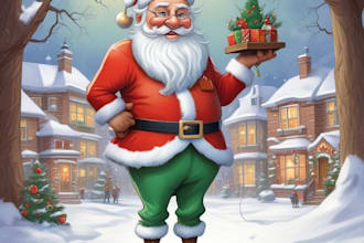 draw christmas cartoon caricature
