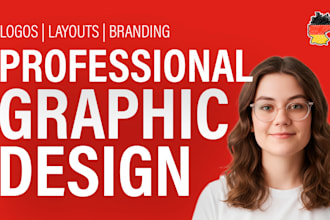 craft branding, logo, flyer and more for startups with german design and no ai