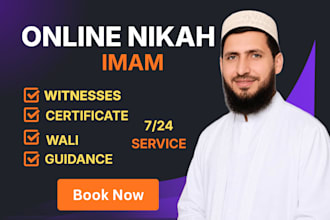 be online nikah imam for your islamic wedding, do home nikah ceremony