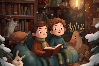 christmas children book illustration, bible illustration