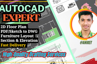 convert your rough sketch or image to detailed autocad dwg
