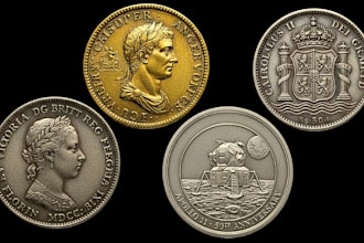 sculpt 3d bas relief medallion or commemorative coin design