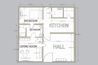 3d apartment collaborative 2d floor plan with rayon design