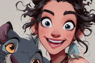 create cartoon  digital portrait