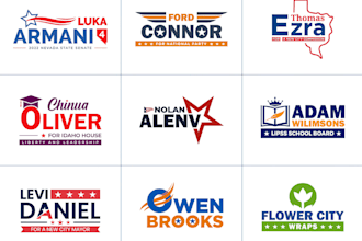 make a modern political logo design and campaign flyer