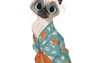 design a custom  pet portrait illustration