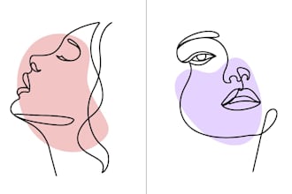 do minimalist custom vector art feminine line art illustration hand drawn logo