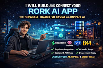 build connect rork ai app with supabase backend, lovable v0 base44 onspace ai
