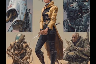 design cyberpunk character, original character design