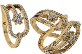 create 3d chain bracelet design, 3d stackable ring  modeling, 3d solitaire ring