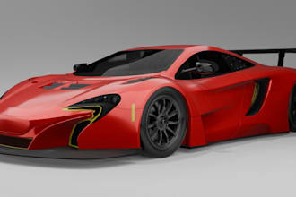 build luxury 3d car for website,simulation concept,3d wheel,rim,glb file,blender