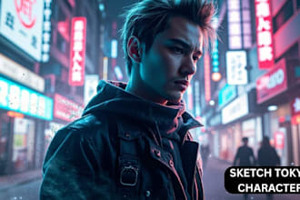 do tokyo character, tokyo revengers style, scifi, cyberpunk style 3d illustrate
