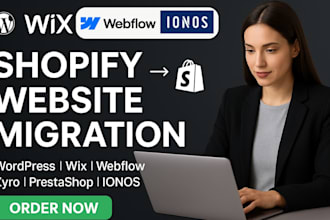 migrate wix zyro prestashop webflow ionos wordpress website migration to shopify