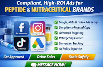 setup google social media ads for nutraceutical peptide marketing