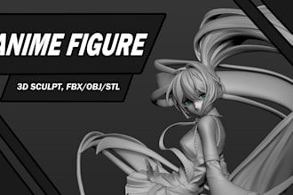 sculpt 3d anime figure, diorama, 3d model for printing