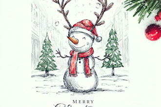 create christmas logo makeover or greeting card design