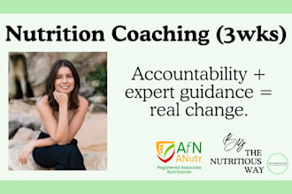 be your premium nutrition coach for 3 weeks